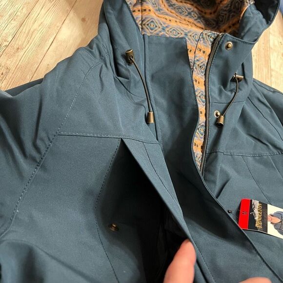 NWT PENDLETON Women’s Jacket Medium Blue Lined Ribbed Cuffs Pockets Toggle Waist - Picture 13 of 16